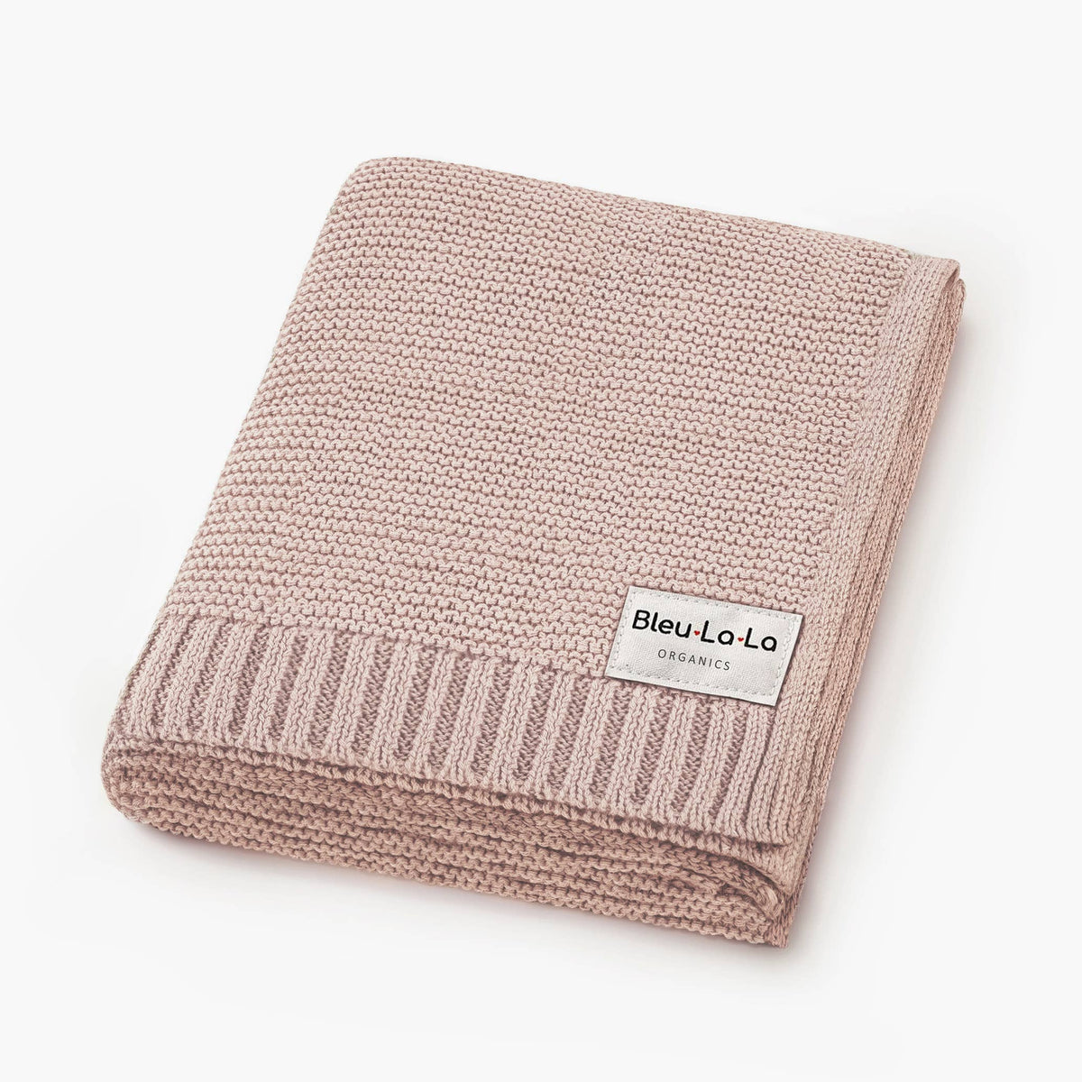 Heritage Knit 100% Organic Cotton Swaddle Baby Blanket: Blush Pink