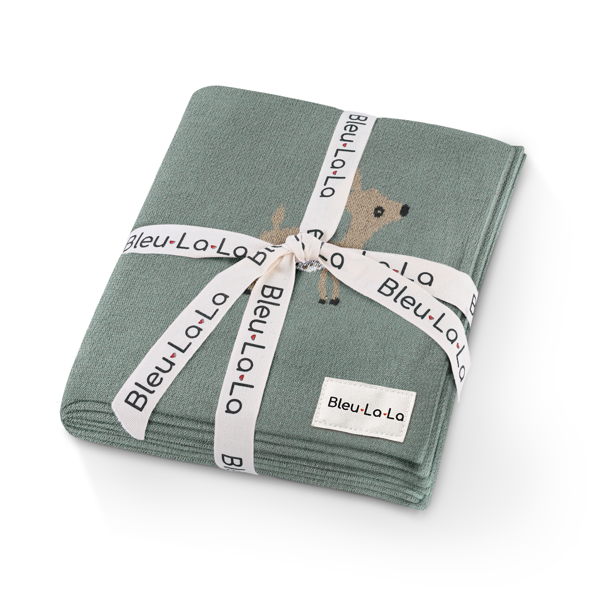 100% Luxury Cotton Receiving Swaddle Baby Blanket - Deer: Deer-Blue