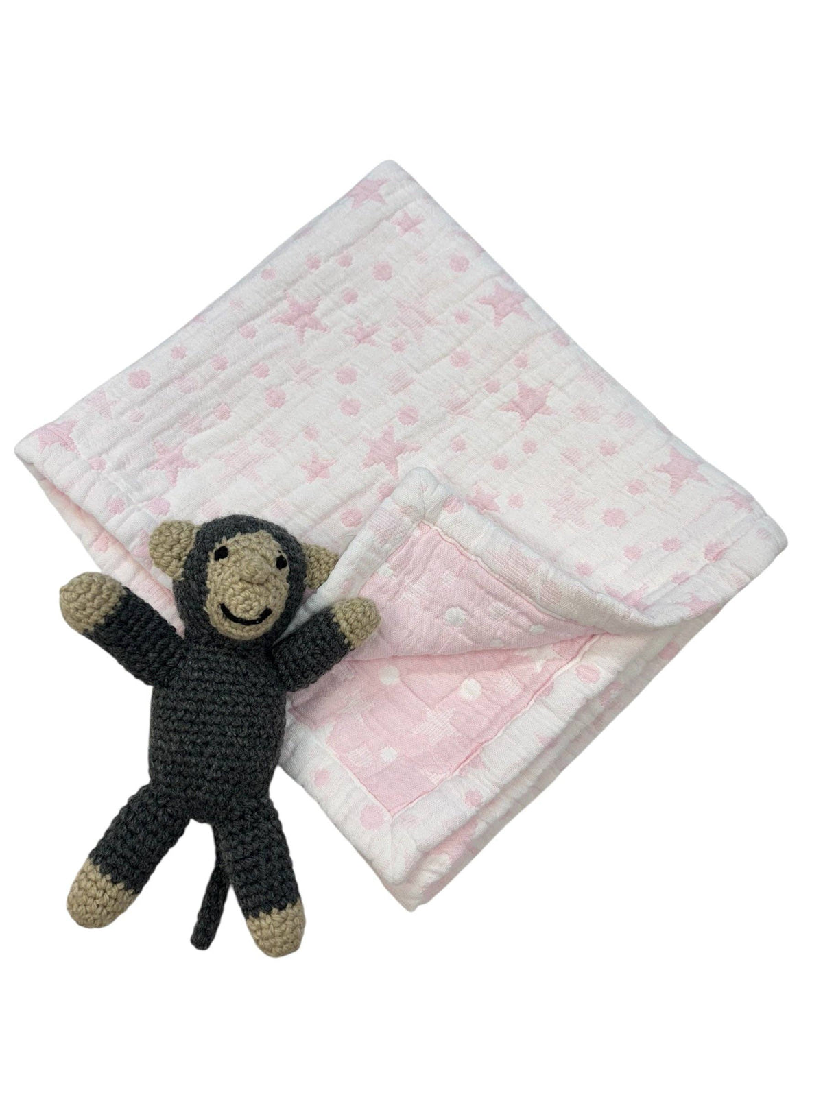 Stars and Dots Baby Blanket: Pink