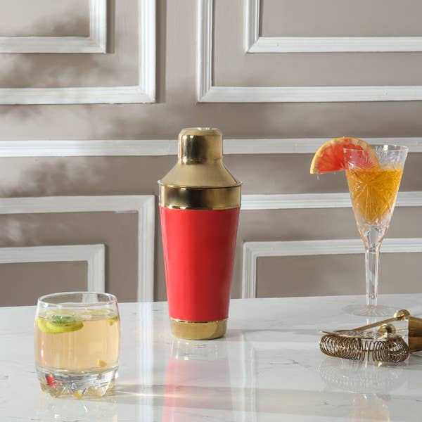 Hand-Painted Cocktail Shaker: Green