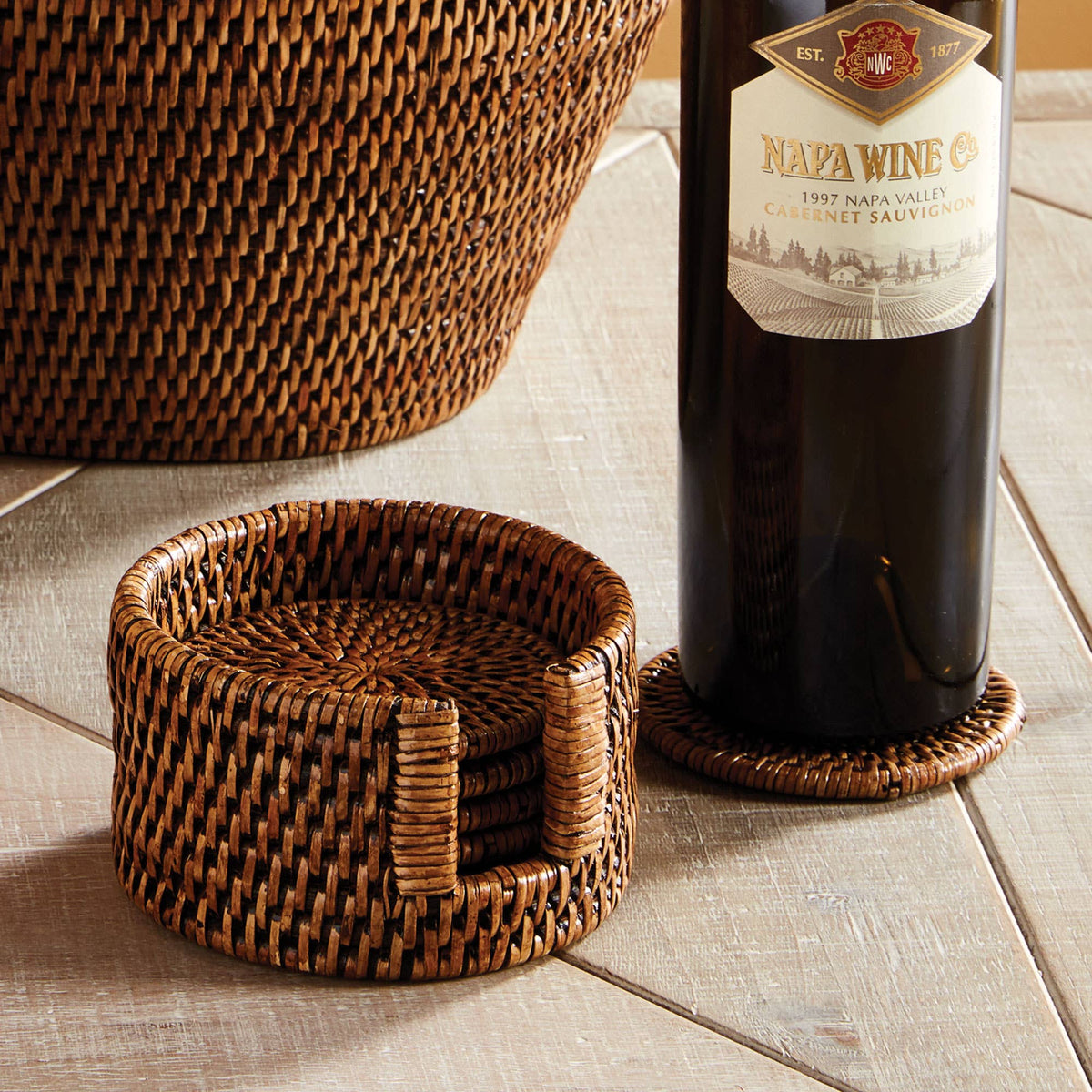 Burma Rattan Coasters Set Of 6