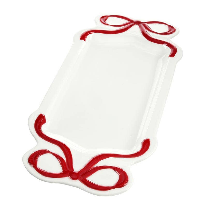 Ceramic Bow Platter - Red