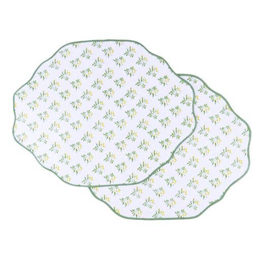 Garden Buds Scalloped Reversible Placemat Set of 4