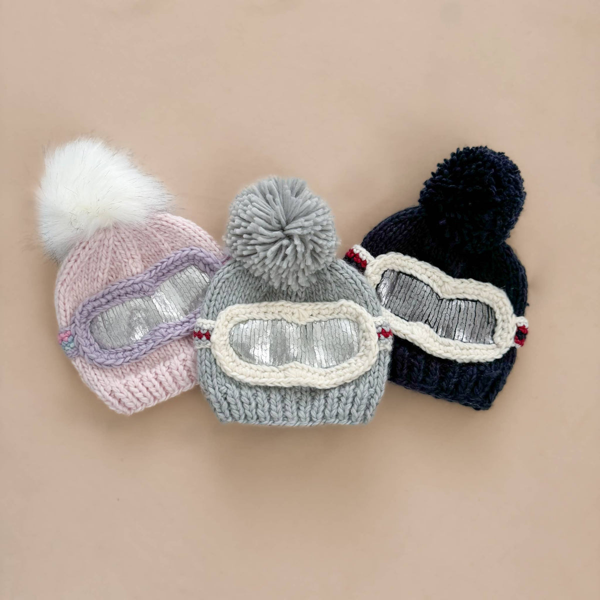Ski Goggles Beanie Bowie Grey Baby Kids Adult Snowboard Hat: S; 6-24M