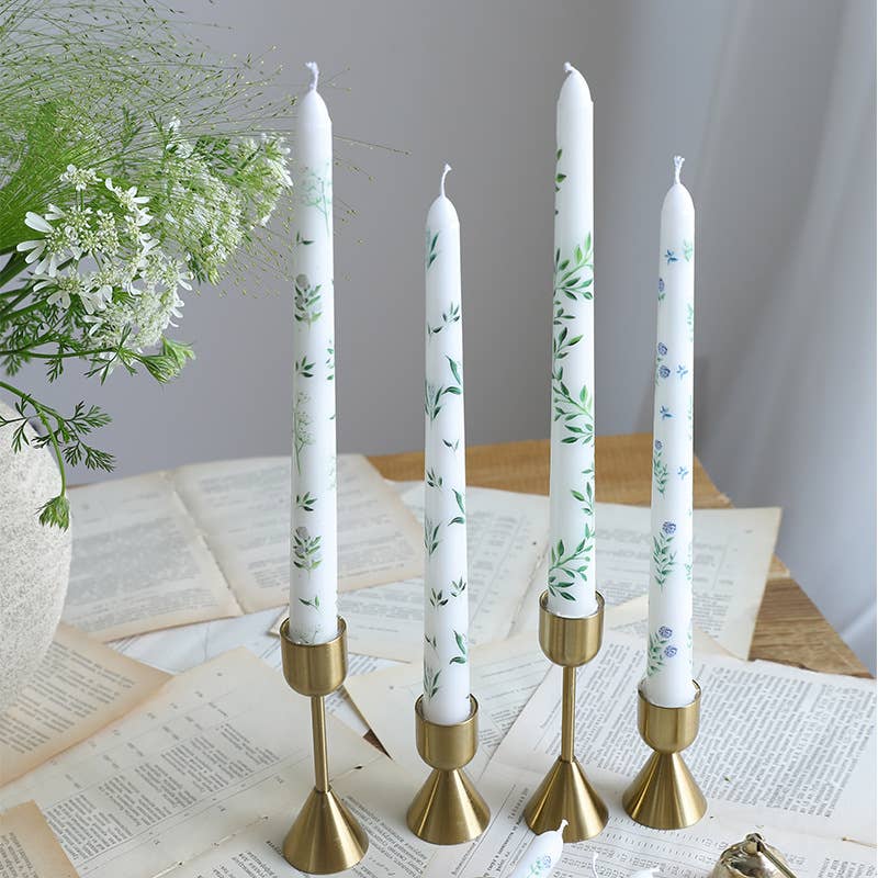 2pcs 25CM European Style Plant Print Smokeless Decor Candles: #4
