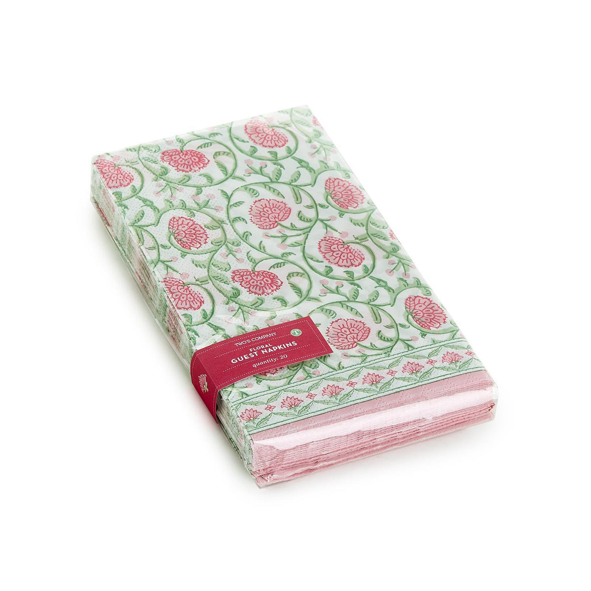 Floral Block Print Paper Dinner Napkin / Guest Towel