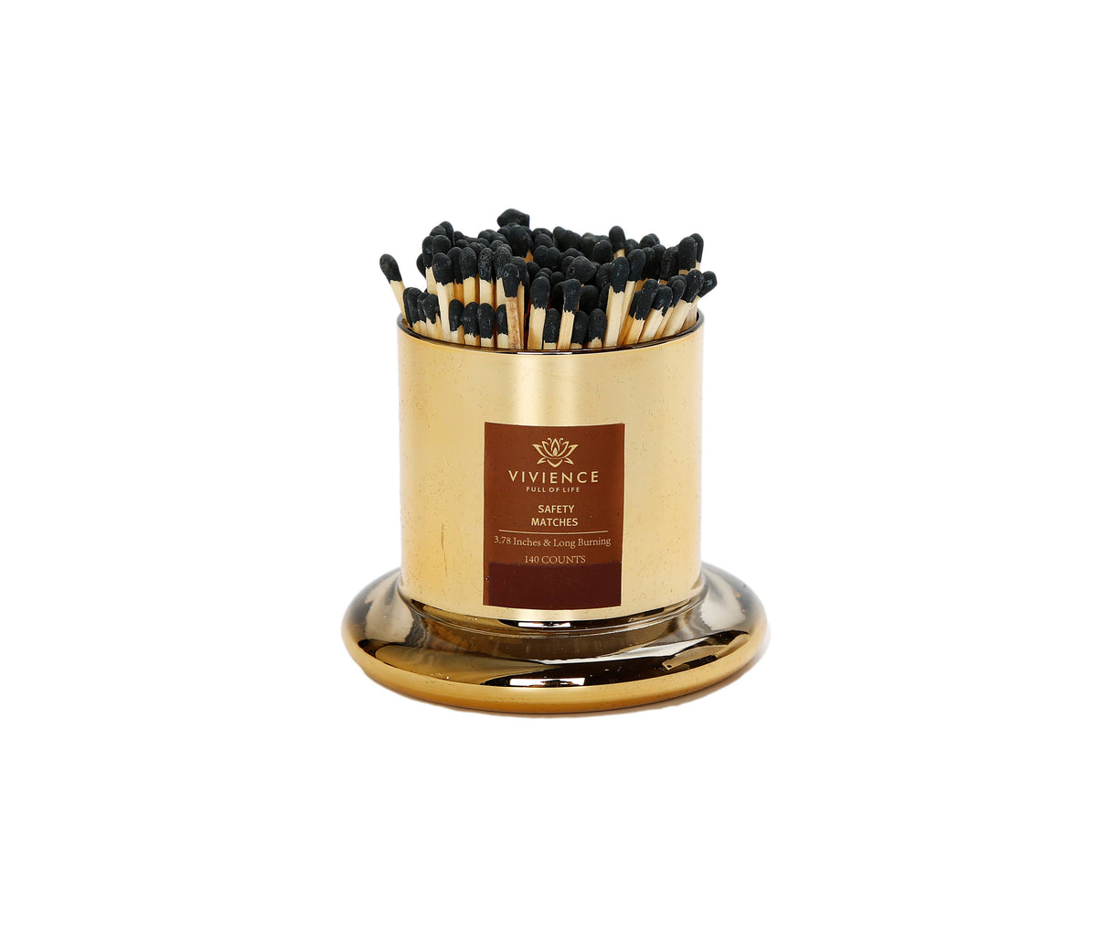 Match Holder Jar with Gold/Smoked Base: Smoked