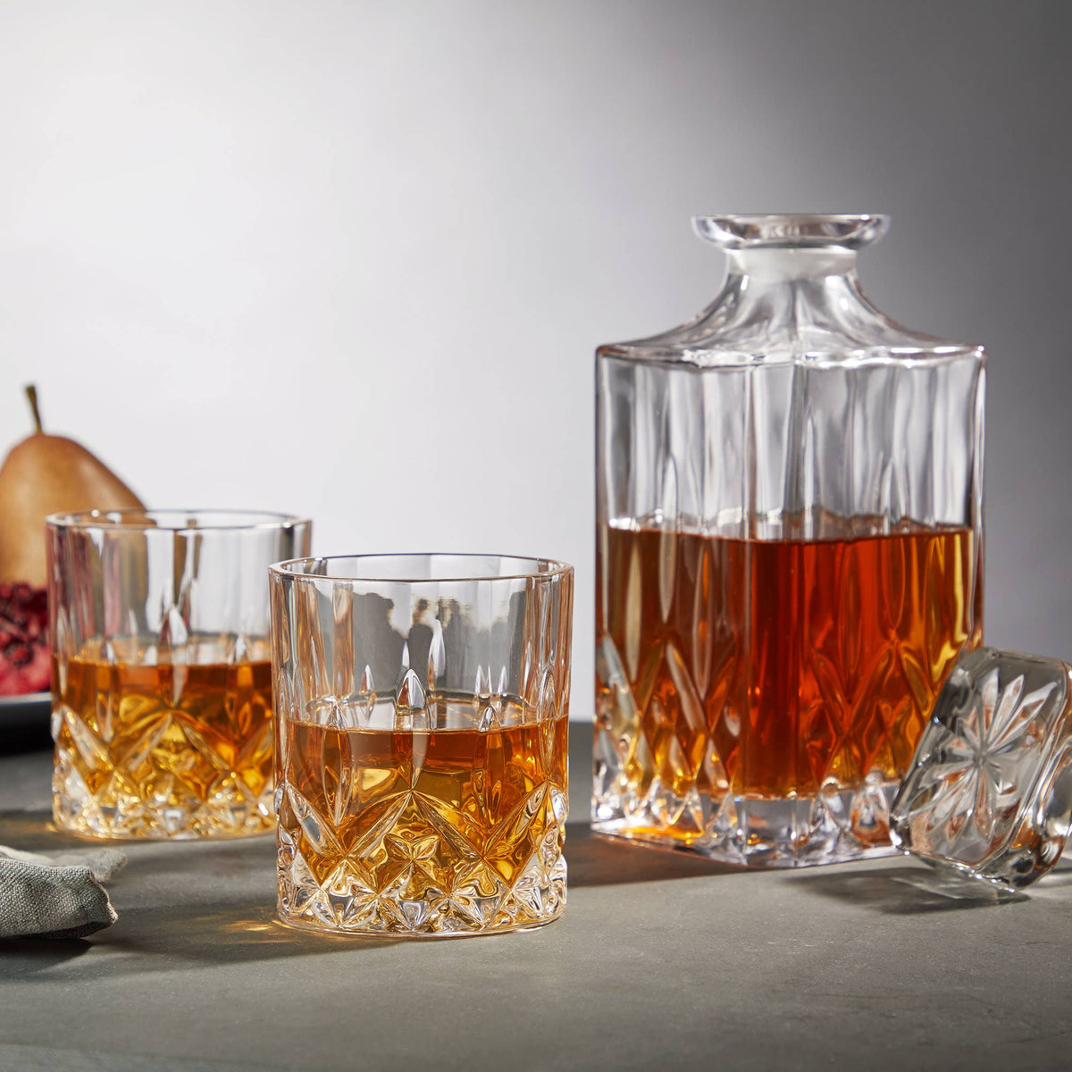 Admiral™ Crystal Whiskey Decanter and Tumblers Set of 3