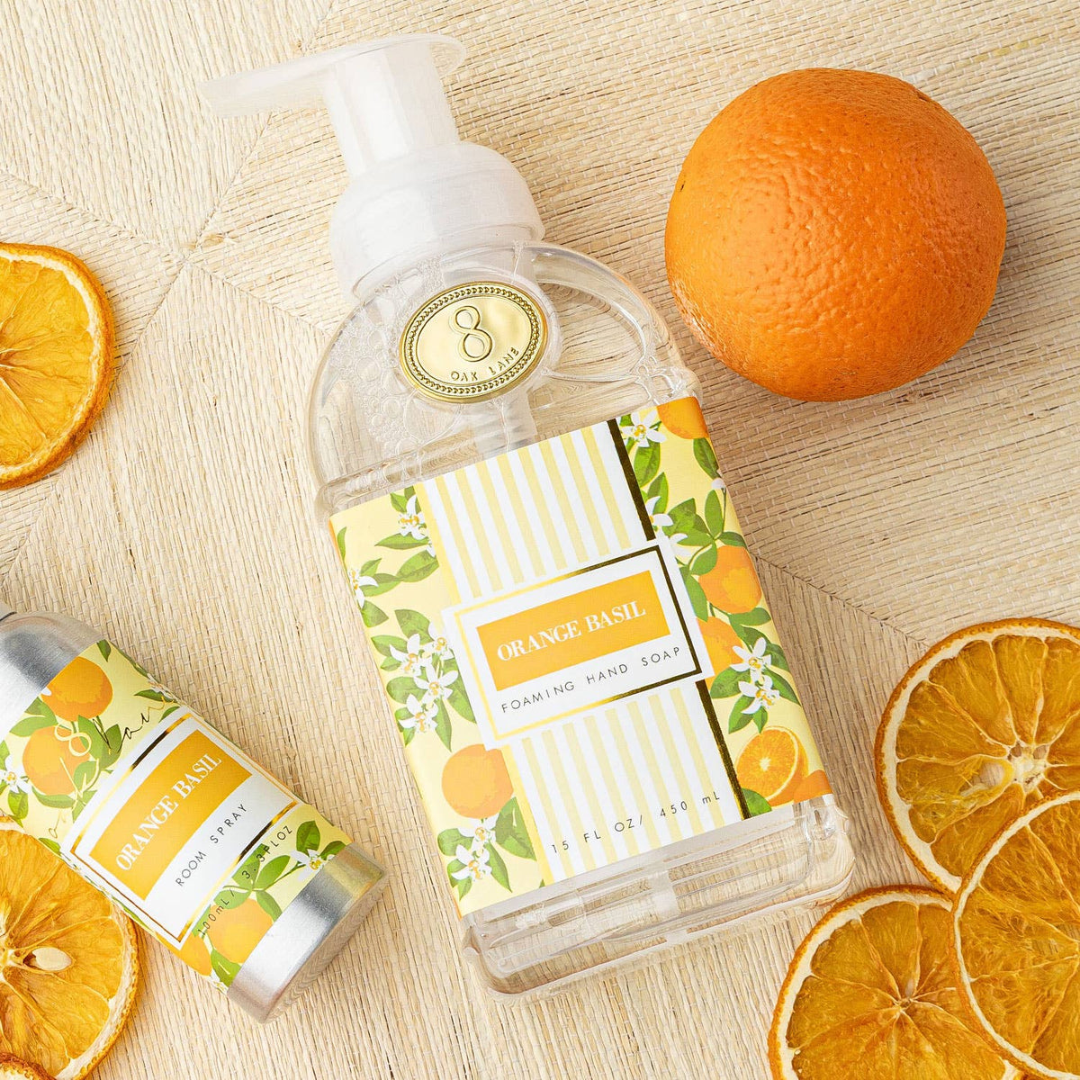 Orange Basil Foaming Hand Soap, 15oz Scented Wash