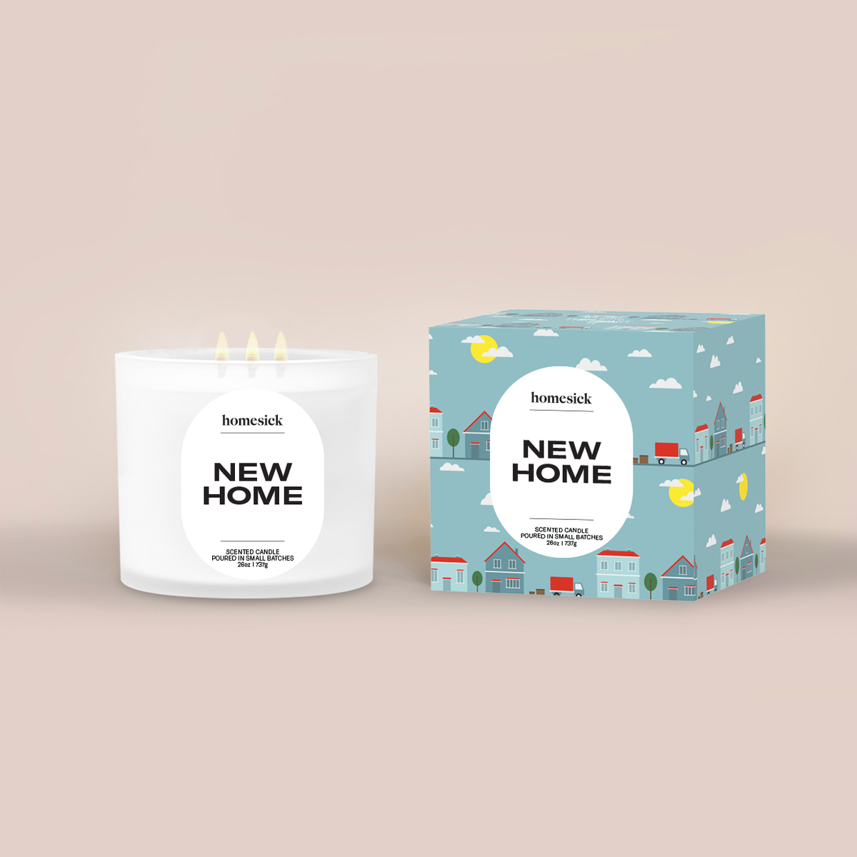 New Home 3 Wick Candle Gift Non-Toxic Soy Candles