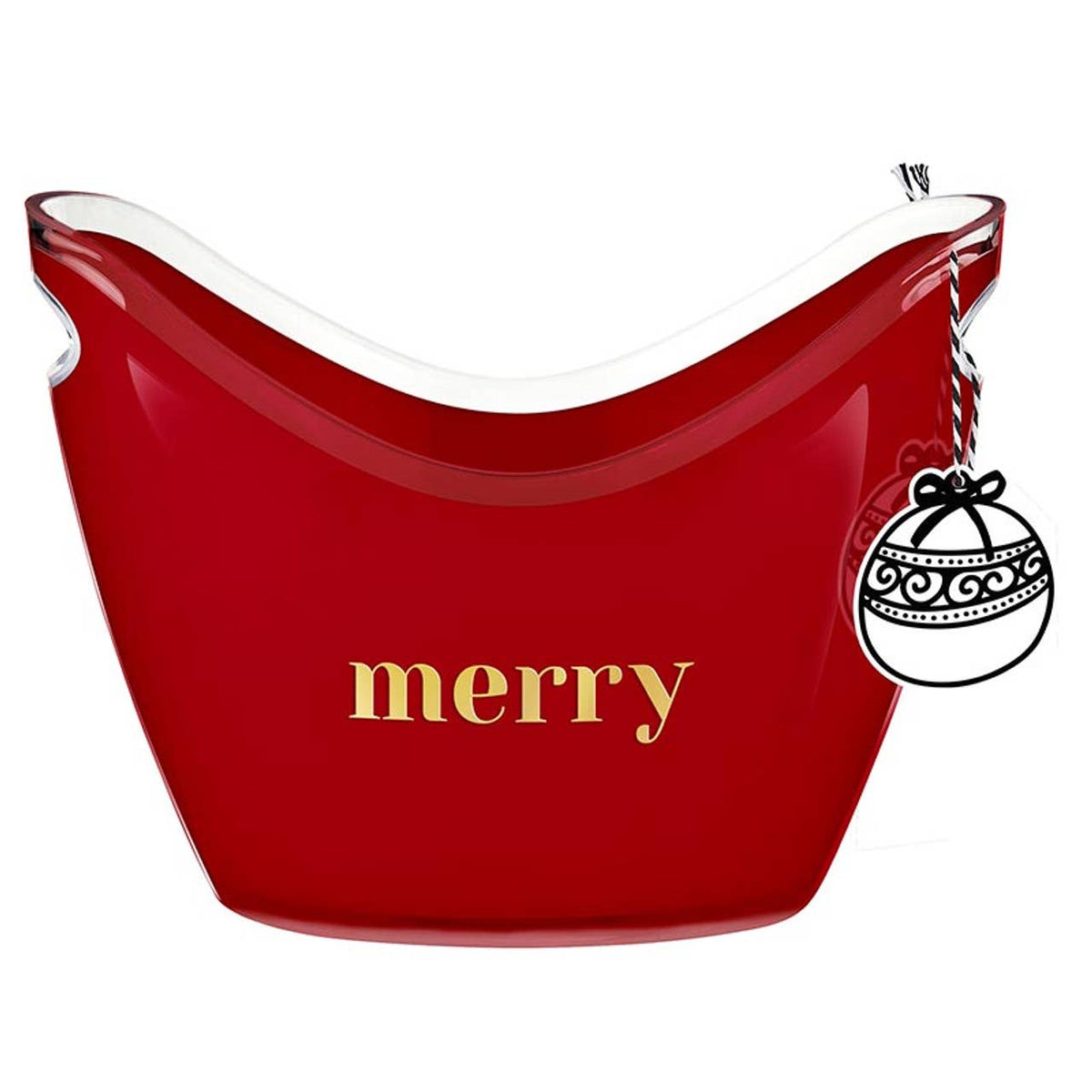 Acrylic Beverage Bucket - Merry: Hand Wash Only / Acrylic