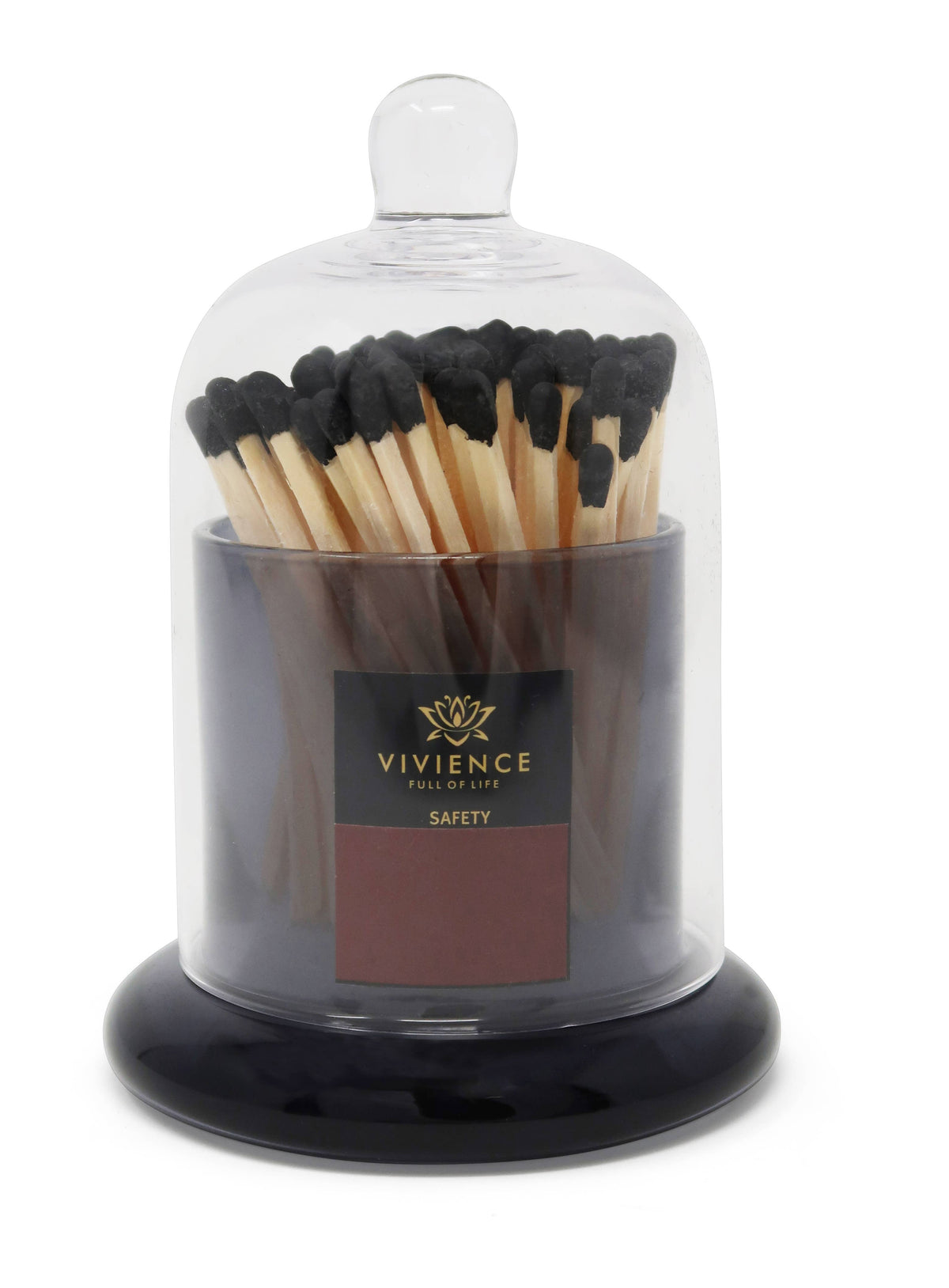 Match Holder Jar with Gold/Smoked Base: Smoked