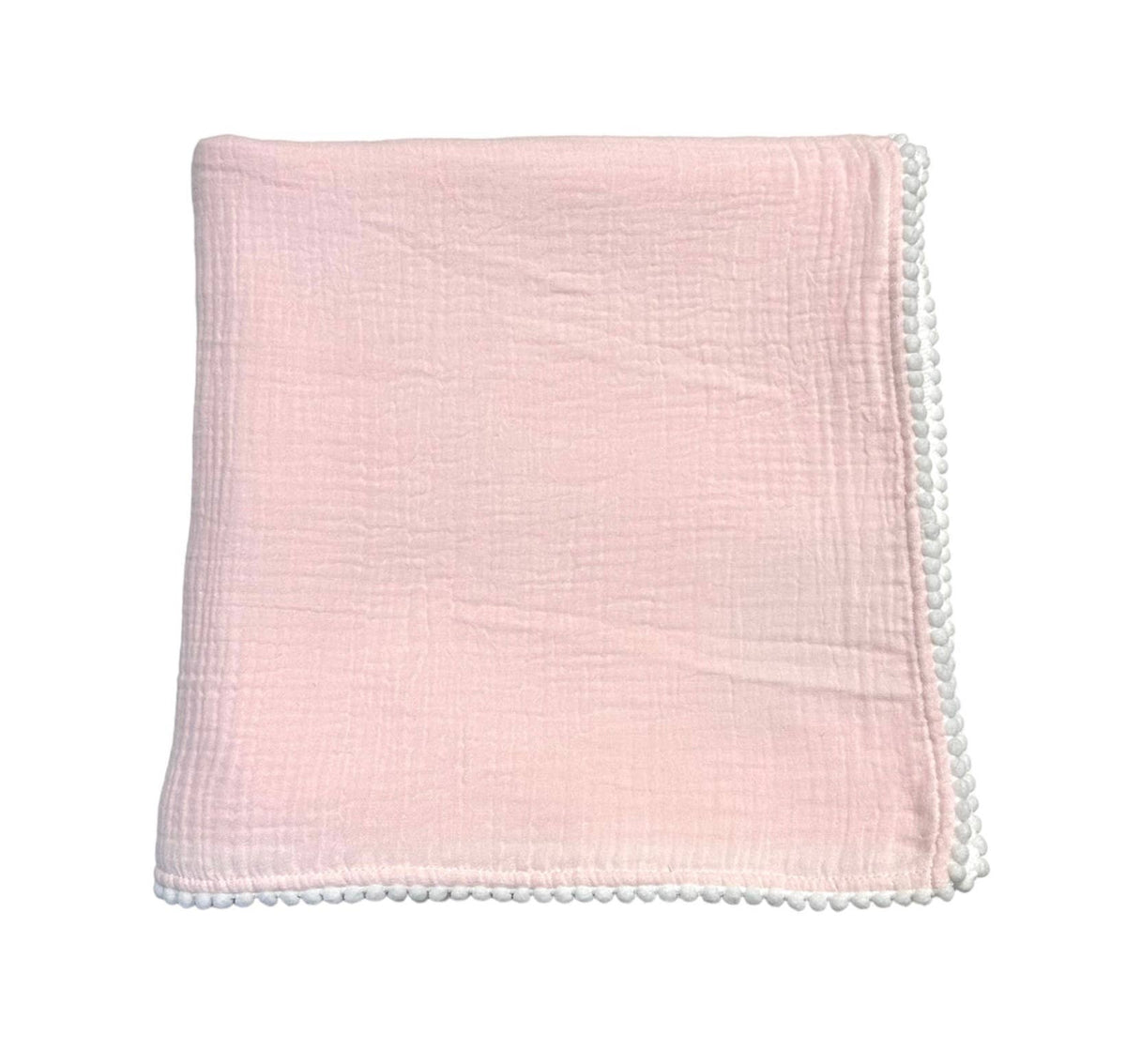 6033 - Cotton Muslin Swaddle Blanket: Pink/White