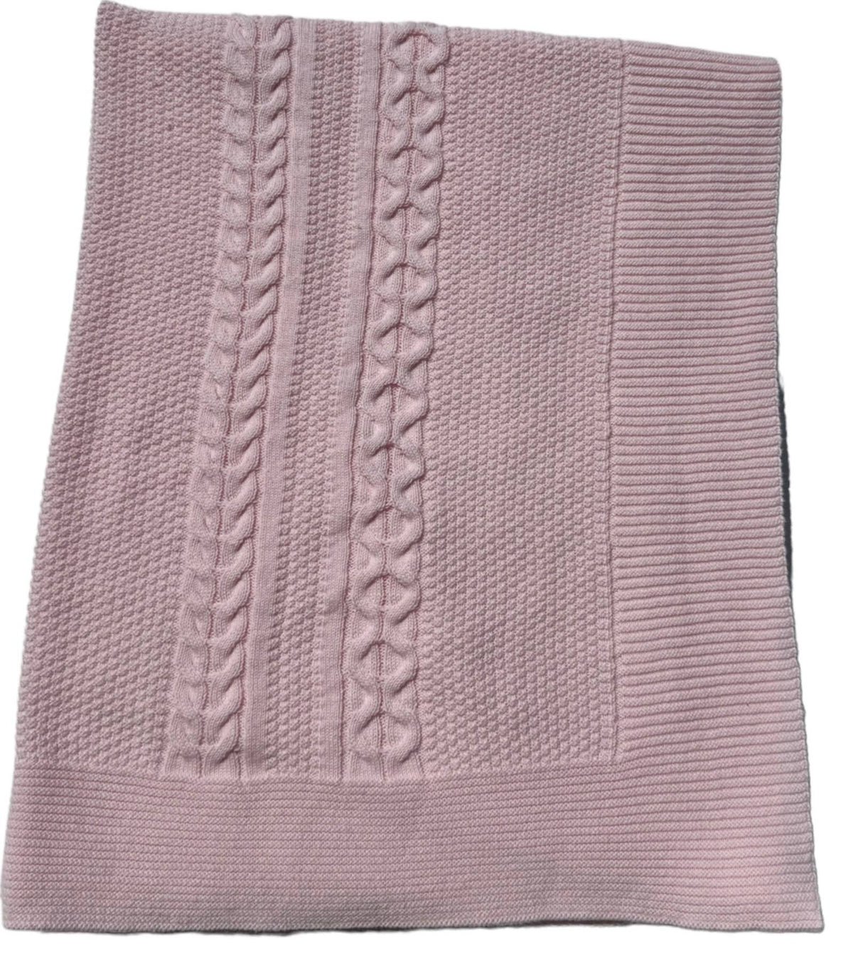 Classic Aran Knit Blanket: Natural / 36"x36"