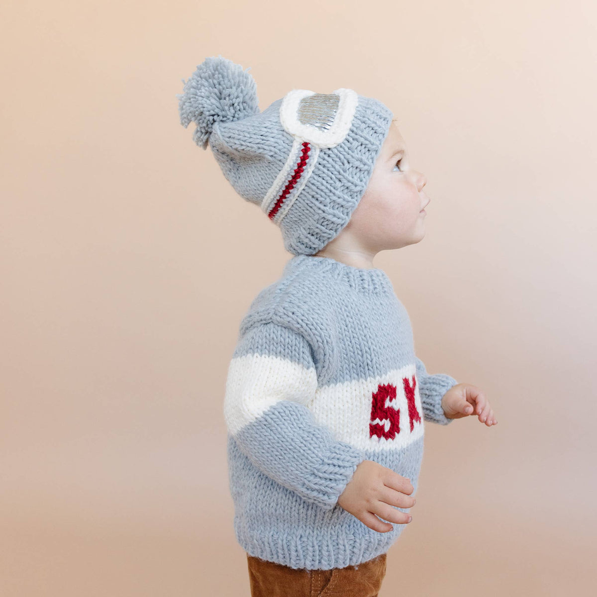 Ski Goggles Beanie Bowie Grey Baby Kids Adult Snowboard Hat: S; 6-24M