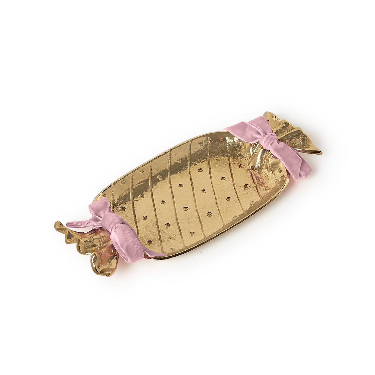 Set of 2 Gold Candy Shape Trays with Velvet Ribbon