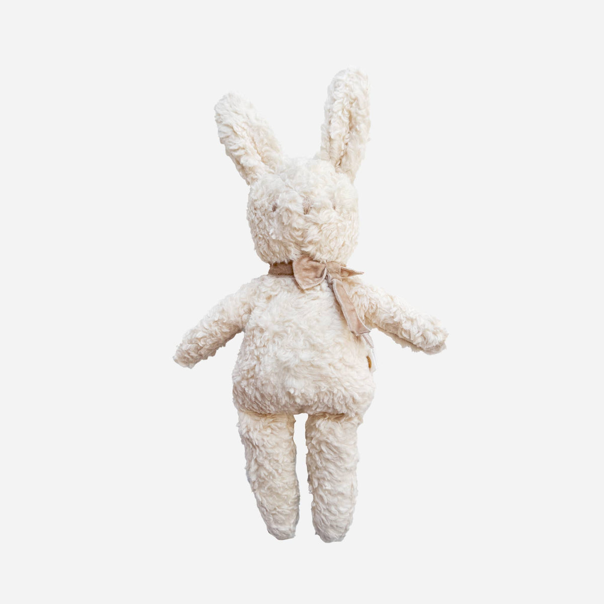 Plush Bunny Taupe Velvet Bow Baby Kid Organic Neutral: Taupe Bow