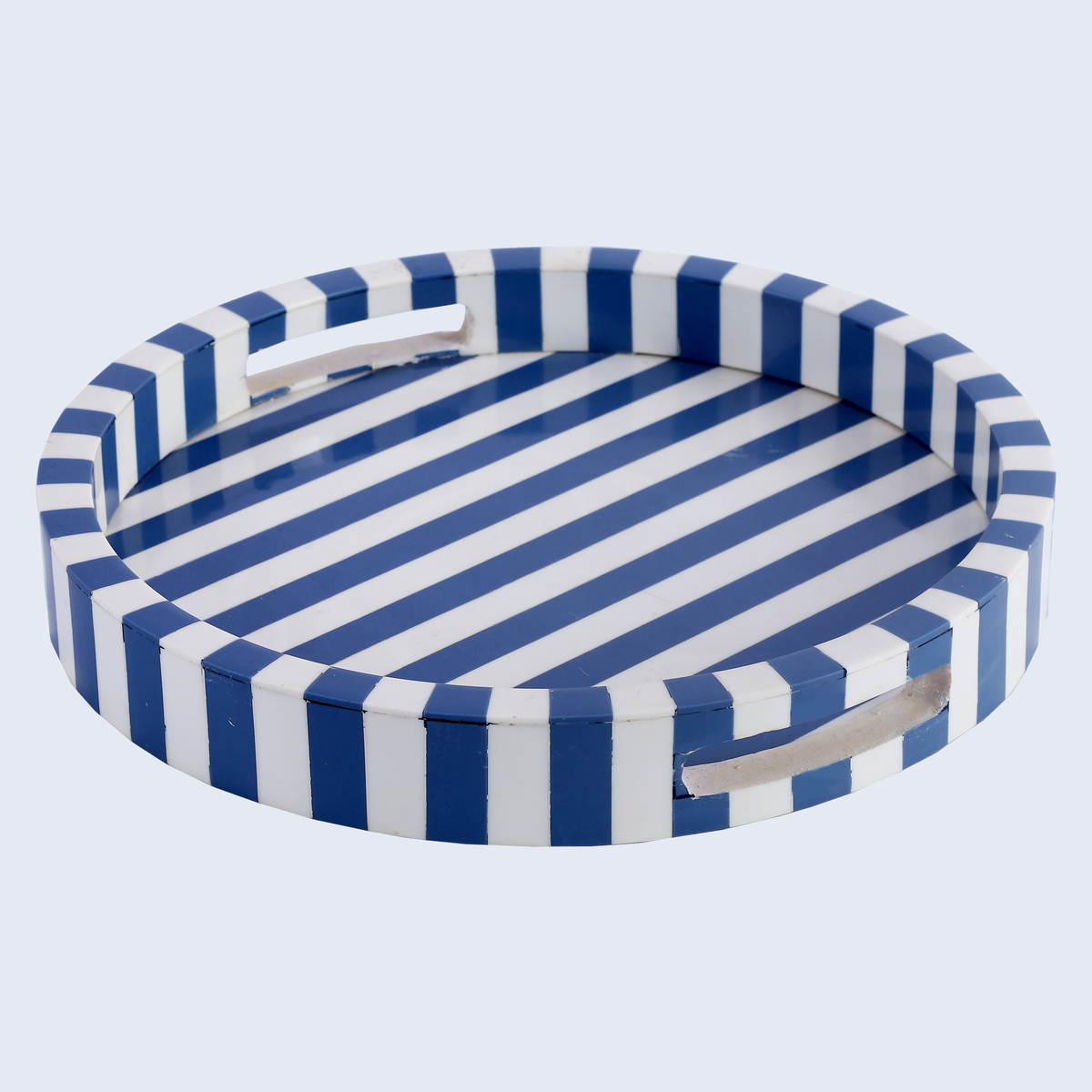 Riviera Ronde Blue White Round 12in Diameter