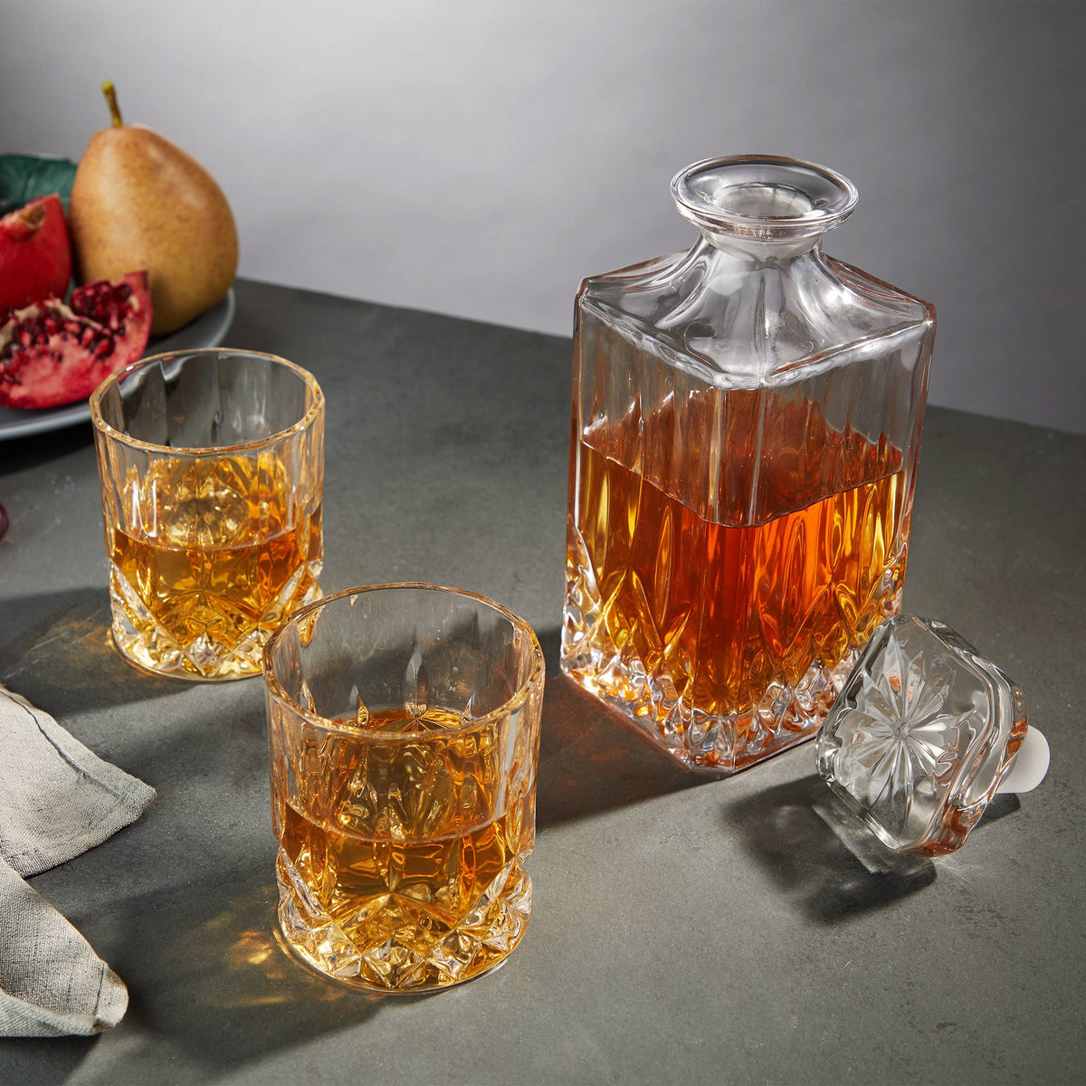 Admiral™ Crystal Whiskey Decanter and Tumblers Set of 3