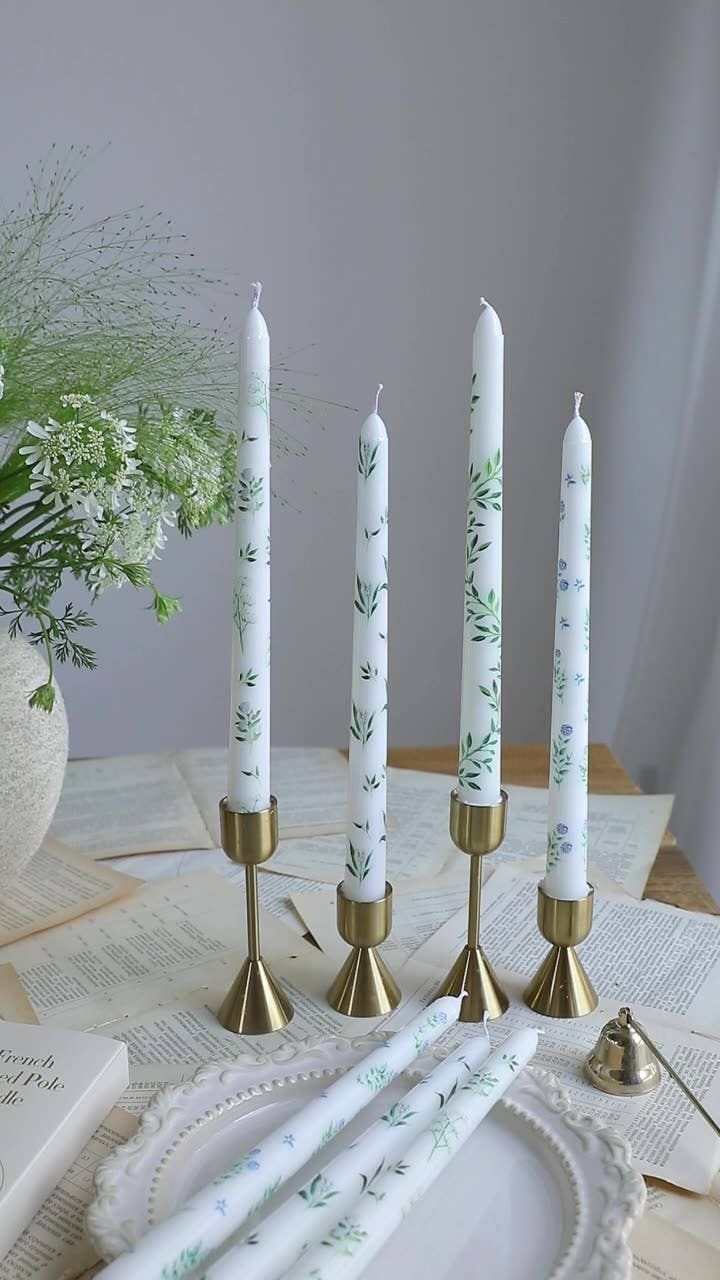 2pcs 25CM European Style Plant Print Smokeless Decor Candles: #4