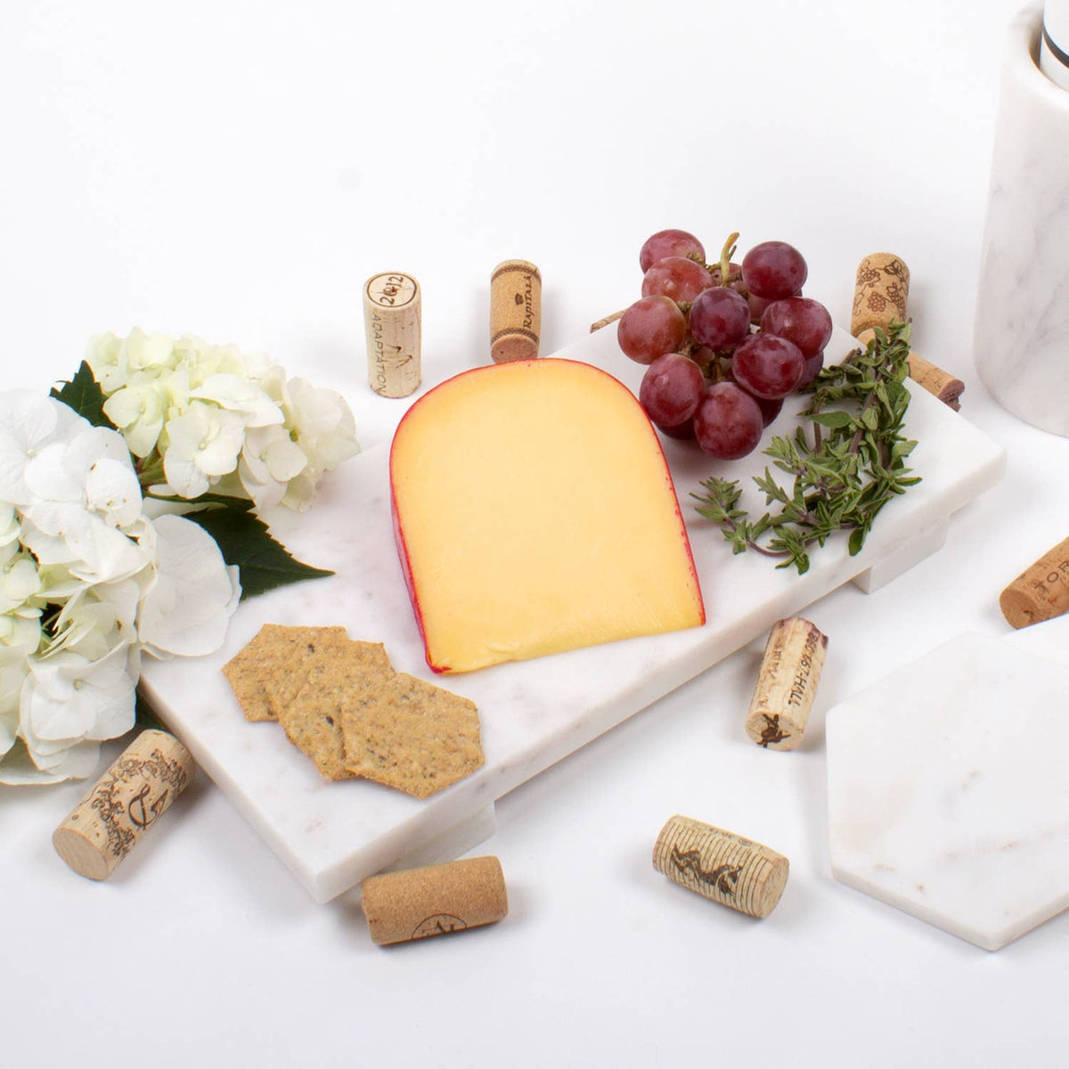 White Marble Cheese Board, Large 18 x 9 Inch