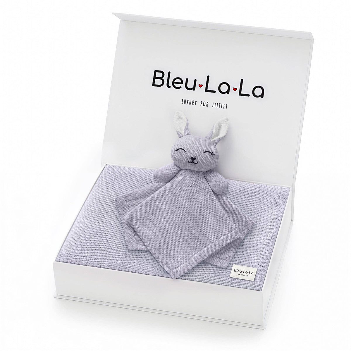 Blanket and Lovey Security Blanket Organic Cotton Gift Set: Bunny - Pink