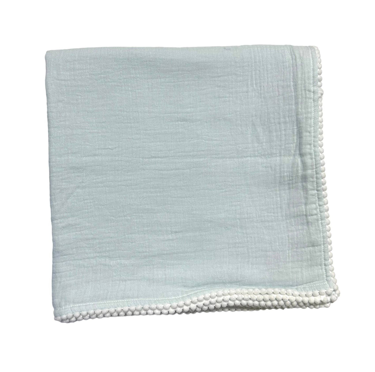 6033 - Cotton Muslin Swaddle Blanket: Blue/White