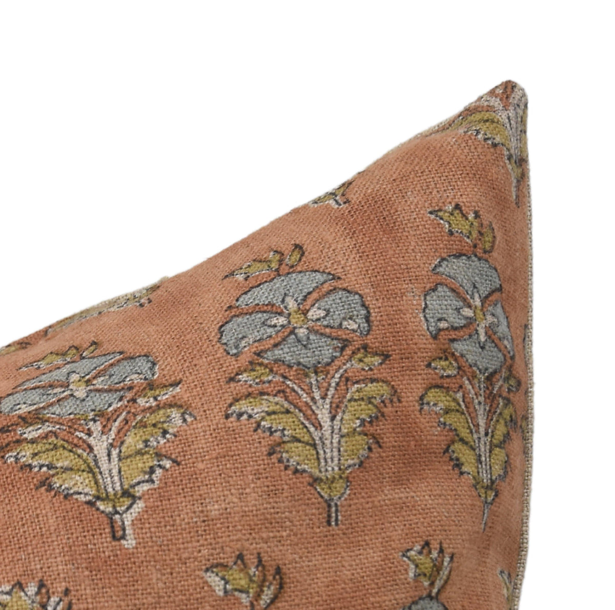 Stylish Block Print Thick Linen Pillow Cover - Mor Mukut: Thick Linen / One Side Print / 18x18 Inch