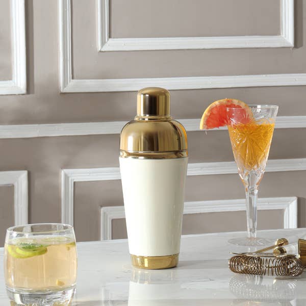 Hand-Painted Cocktail Shaker: Green