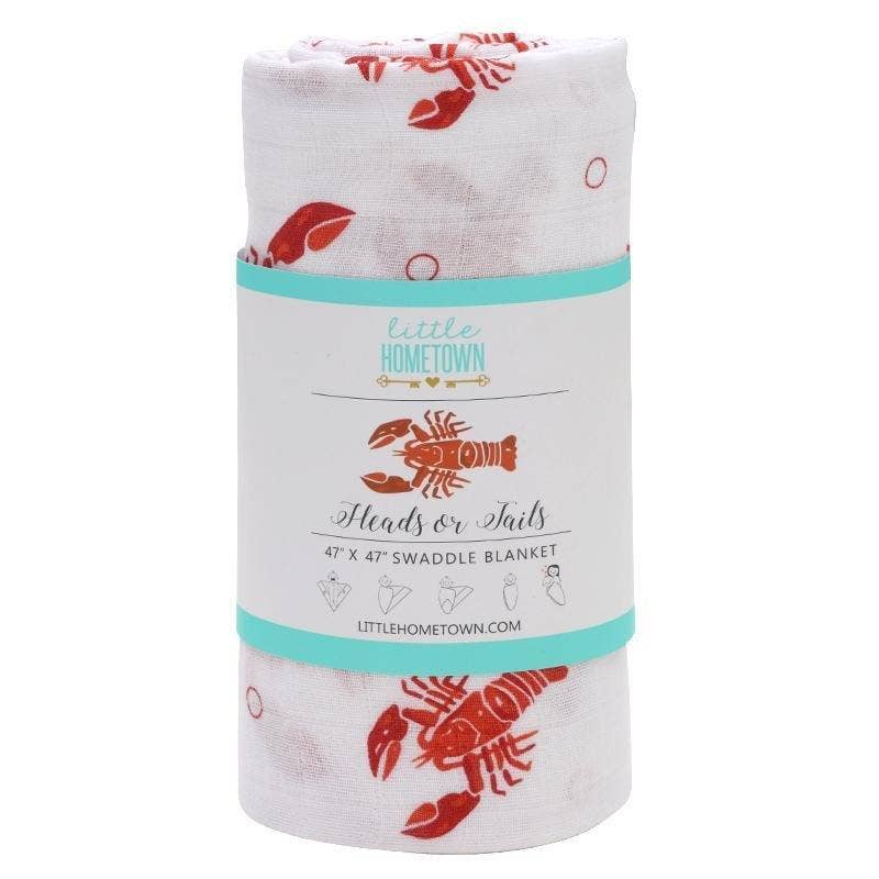 Heads and Tails Baby Muslin Swaddle Receiving Blanket Extra Large 47 x 47