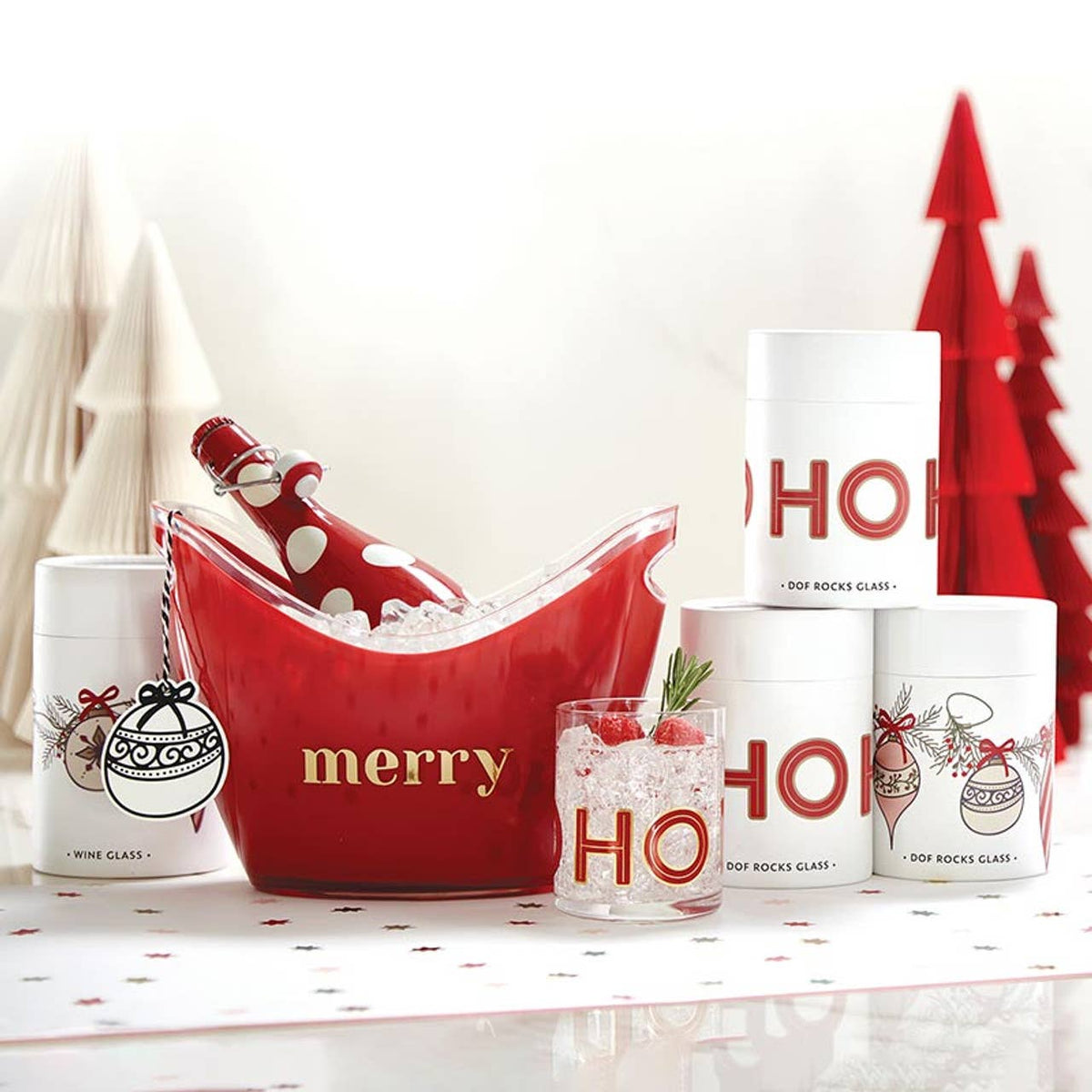 Acrylic Beverage Bucket - Merry: Hand Wash Only / Acrylic