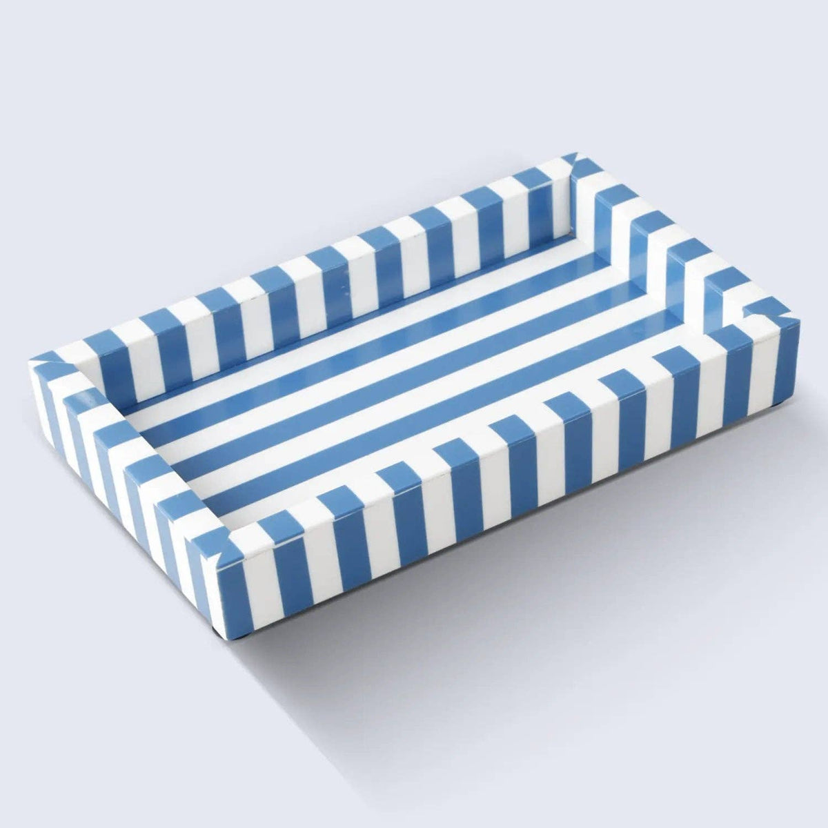 Blue Ivory Resin Inlay Vanity Tray 10x6