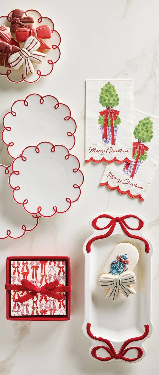 Ceramic Bow Platter - Red