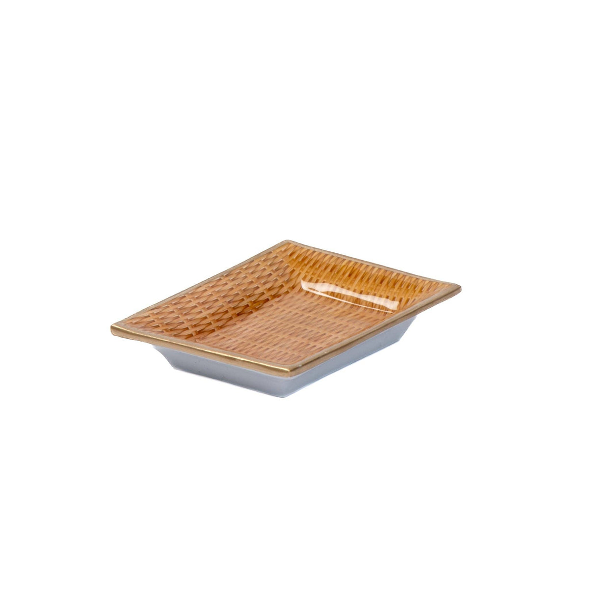 Rattan Enameled Landry Tray: Brown