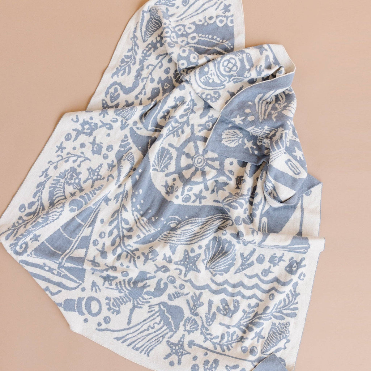 Set Nautical Blanket Crab Teether Cotton Baby Gift Ocean