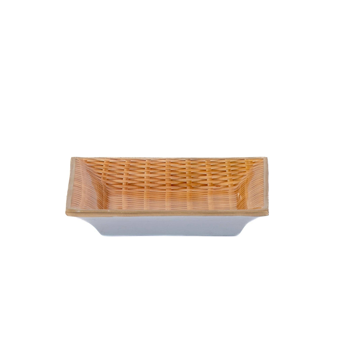 Rattan Enameled Landry Tray: Brown