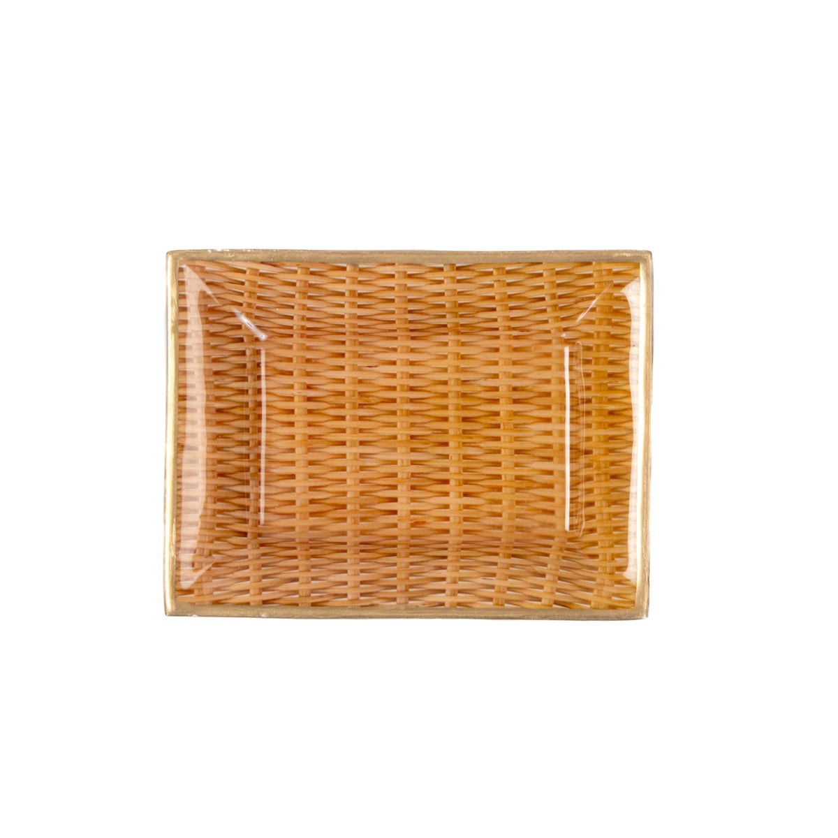 Rattan Enameled Landry Tray: Brown