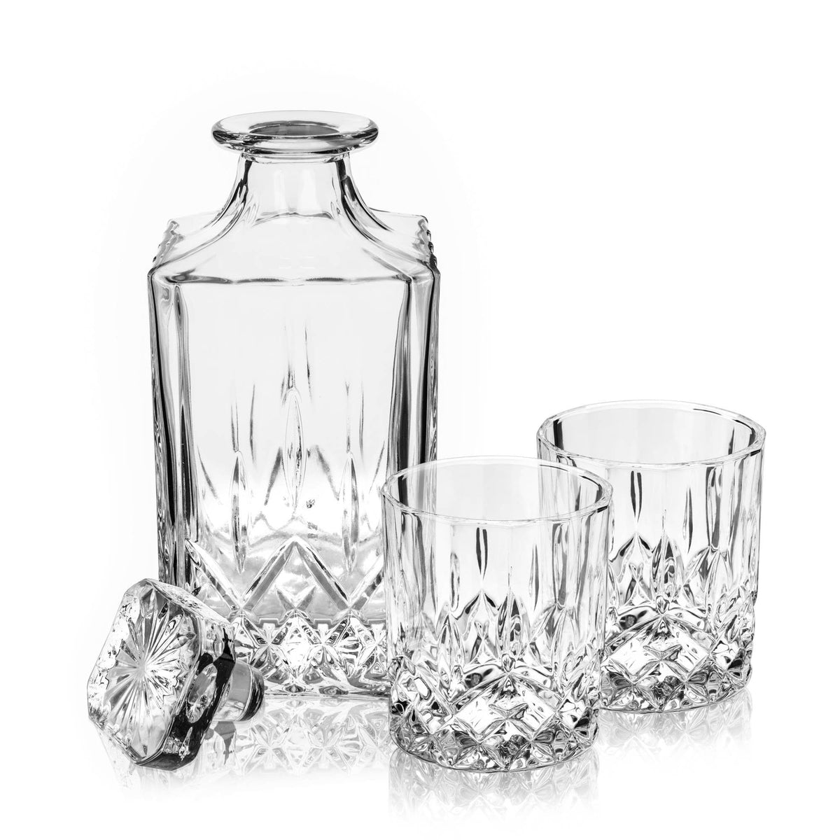 Admiral™ Crystal Whiskey Decanter and Tumblers Set of 3
