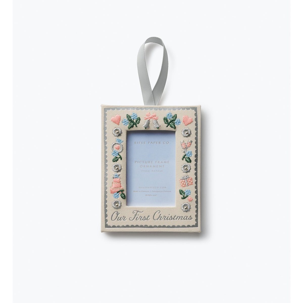 Our First Christmas Embroidered Frame Ornament