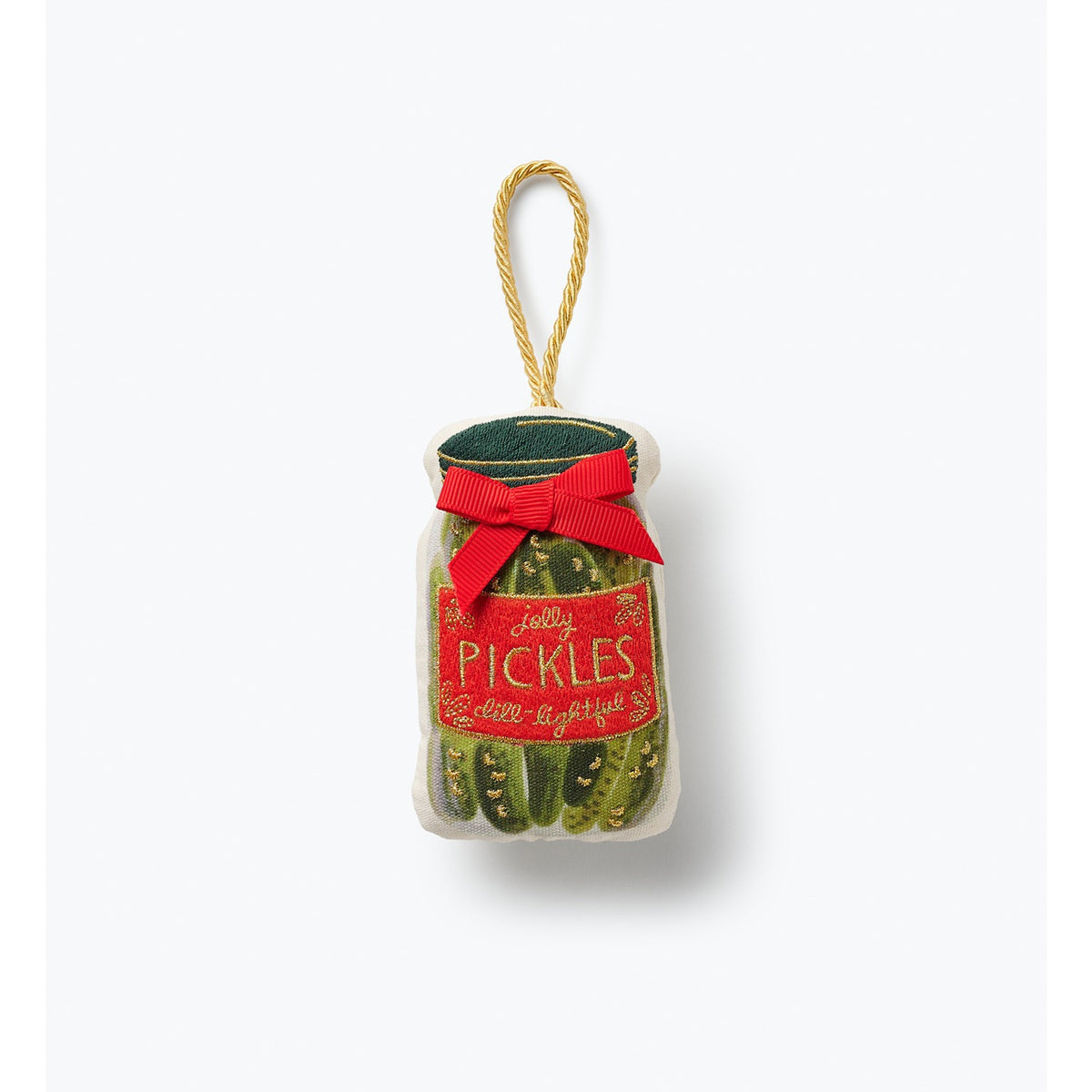 Pickle Jar Embroidered Ornament