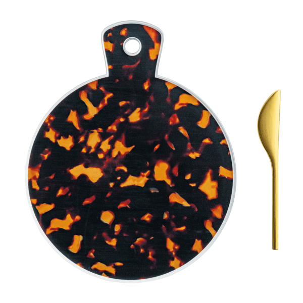 Round Acrylic Tortoise Board with Golden Knife